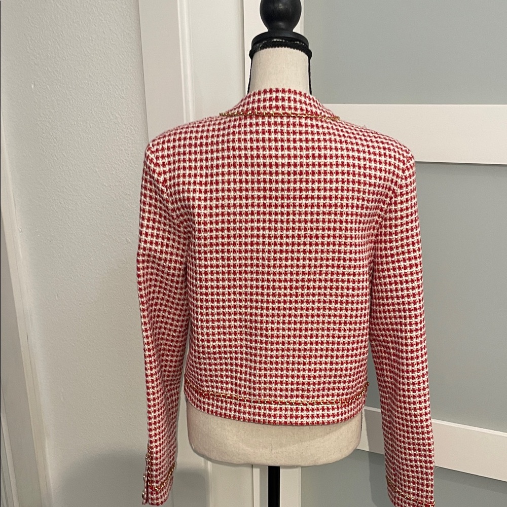 Endless Rose Red and White Houndstooth Blazer - Picture 4 of 4